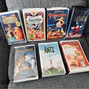 🍿 7 Vintage VHS Disney, Dreamworks & Warner Bros. Kids Movies (2 are sealed)